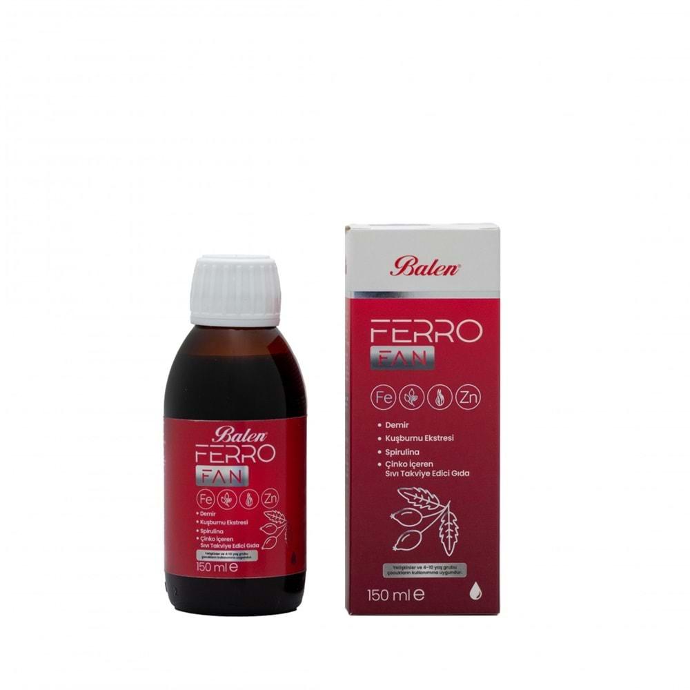 BALEN FERROFAN DEMİR, KUŞBURNU EKS., SPİRULİNA, ÇİNKO İÇEREN ŞURUP 150 ML