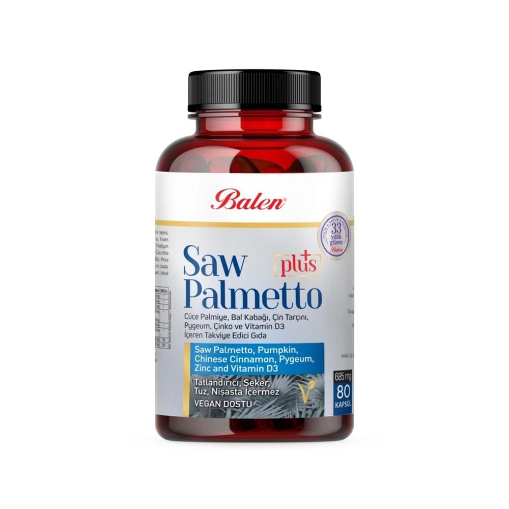 SAW PALMETTO PLUS CÜCE PALM.ÇİN.VİT D3 KAPSÜL 685 MG 80 KAPSÜL