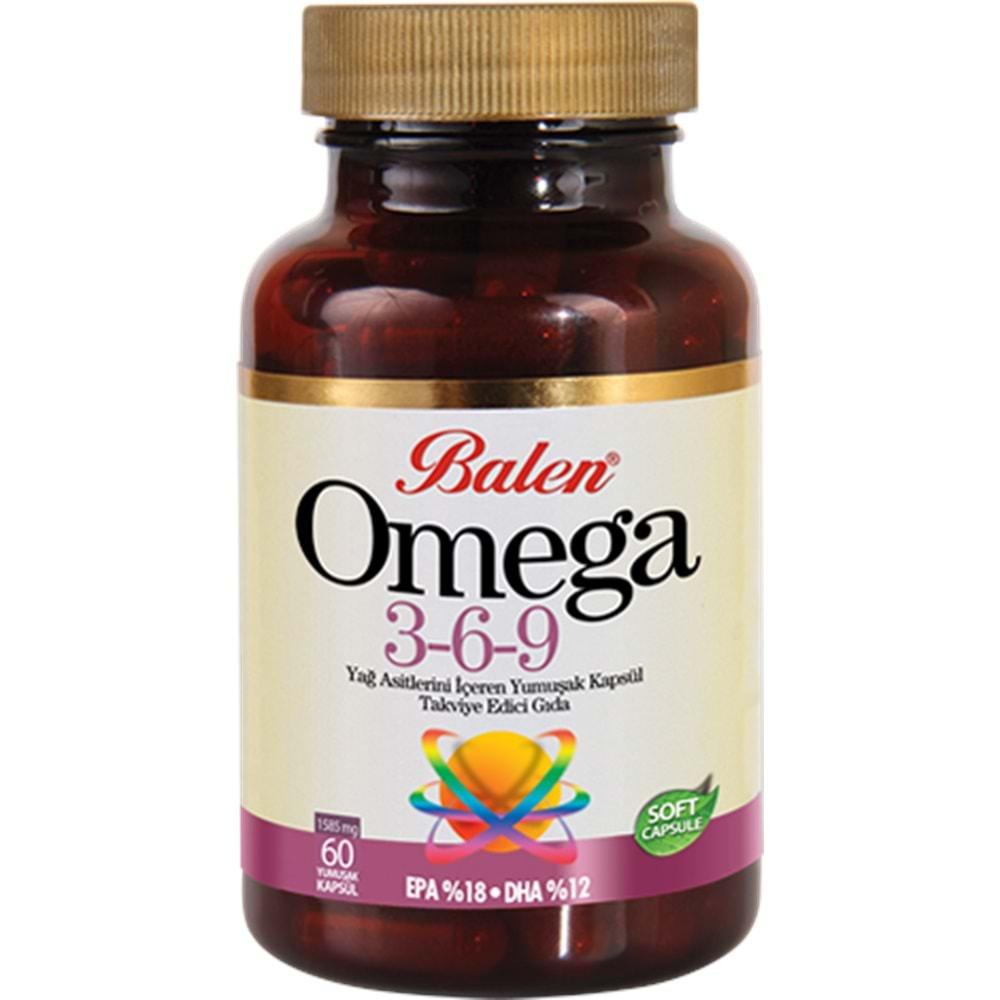 BALEN OMEGA 3-6-9 YAĞ ASİTLERİ İÇEREN YUMUŞAK KAPSÜL 1585 MG *60