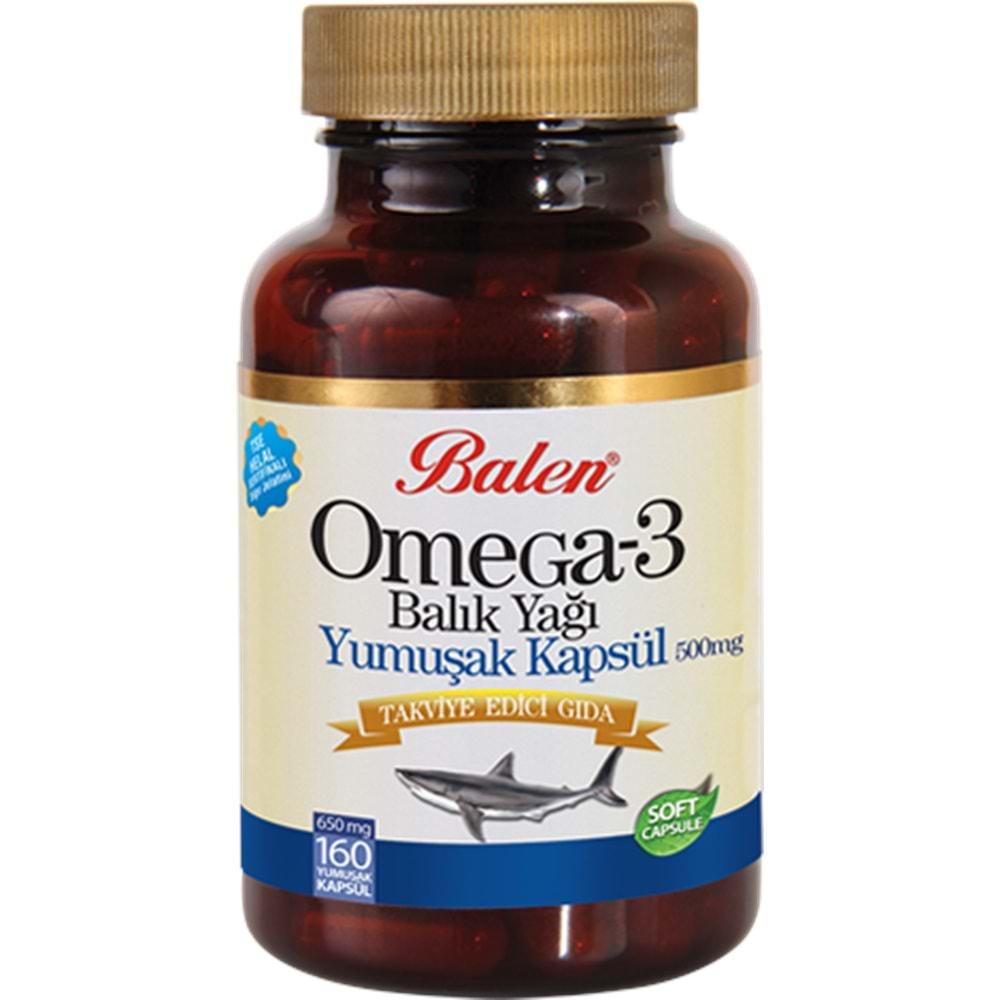 BALEN OMEGA 3 BALIK YAĞI YUMUŞAK KAPSÜL 650 MG *160
