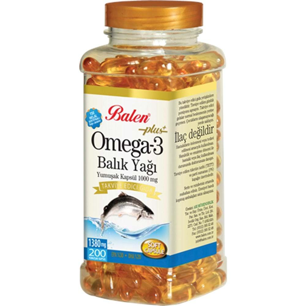 BALEN OMEGA 3 BALIK YAĞI YUMUŞAK KAPSÜL 1380 MG *200