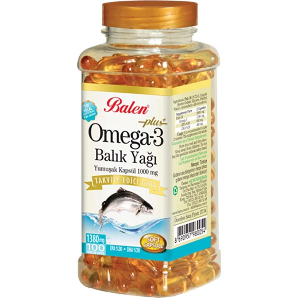BALEN OMEGA 3 BALIK YAĞI YUMUŞAK KAPSÜL 1380 MG *100