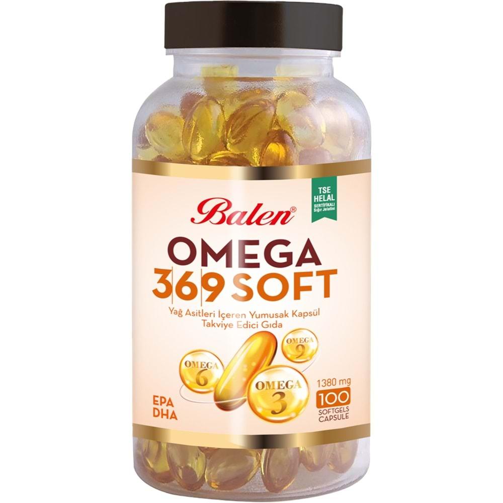 BALEN OMEGA 3,6,9 SOFT YAĞ ASİTLERİ İÇEREN YUMUŞAK KAPSÜL 1380 MG *100