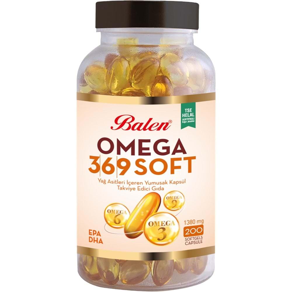 BALEN OMEGA 3,6,9 SOFT YAĞ ASİTLERİ İÇEREN YUMUŞAK KAPSÜL 1380 MG *200