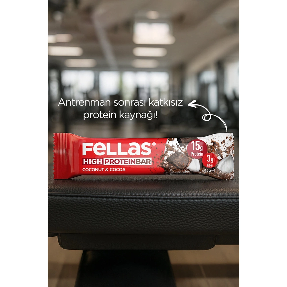 FELLAS YÜKSEK PROTEİN BAR - HİNDİSTAN CEVİZİ VE KAKAO 45 G