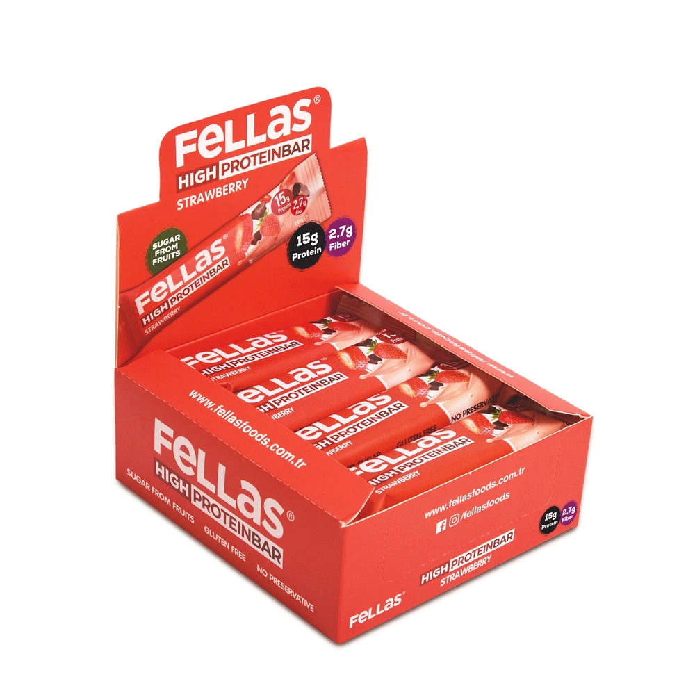 FELLAS YÜKSEK PROTEİN BAR - ÇİLEK 45 G