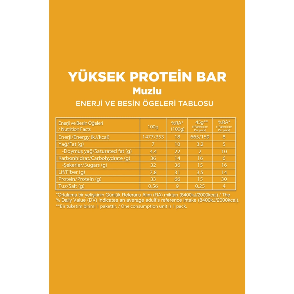 FELLAS YÜKSEK PROTEİN BAR - MUZ 45 G