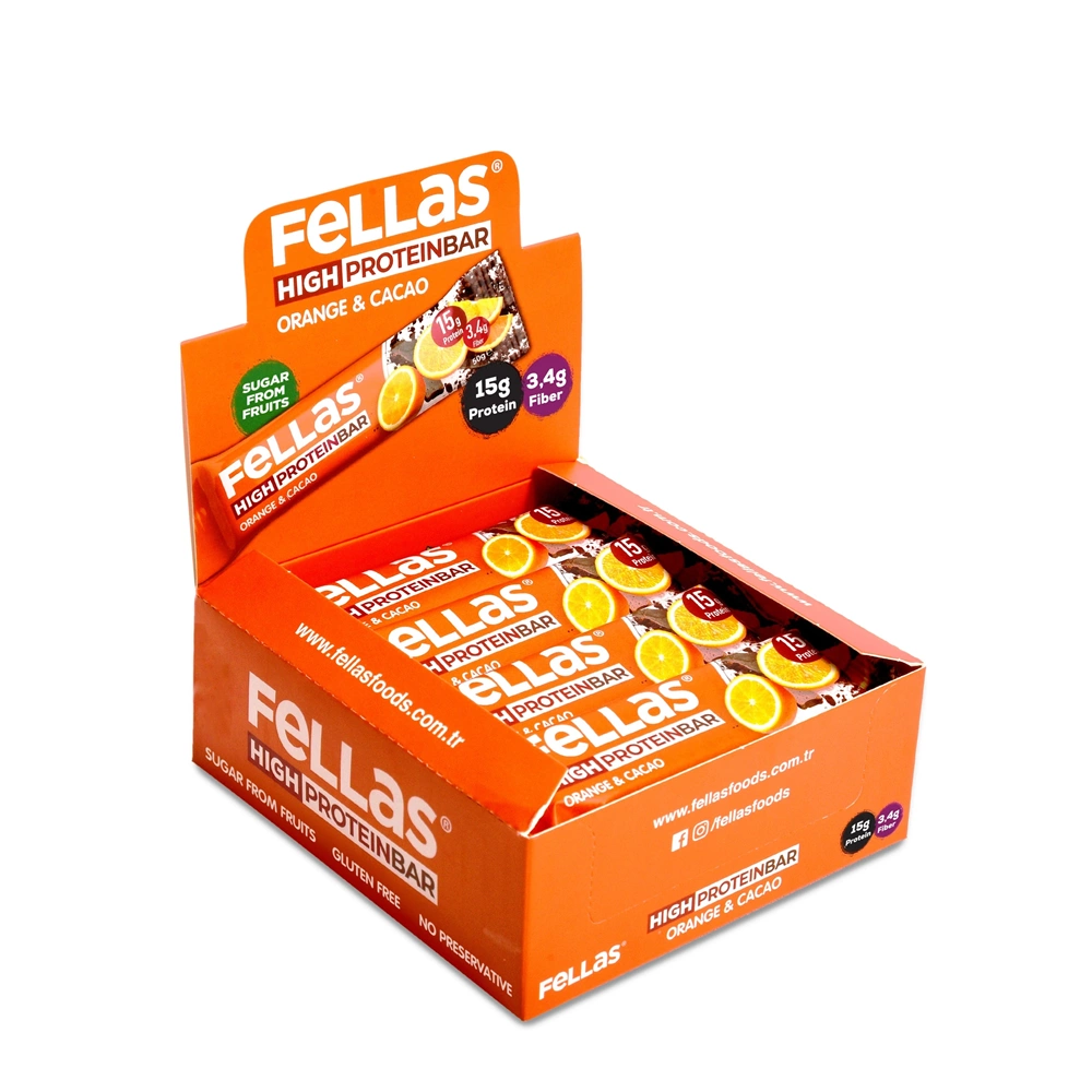 FELLAS YÜKSEK PROTEİN BAR - PORTAKAL & KAKAO 45 G