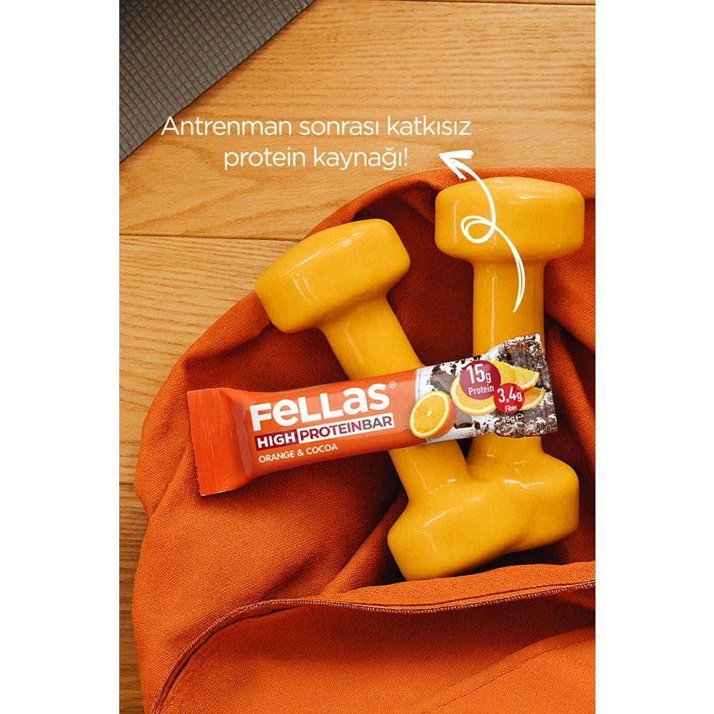 FELLAS YÜKSEK PROTEİN BAR - PORTAKAL & KAKAO 45 G