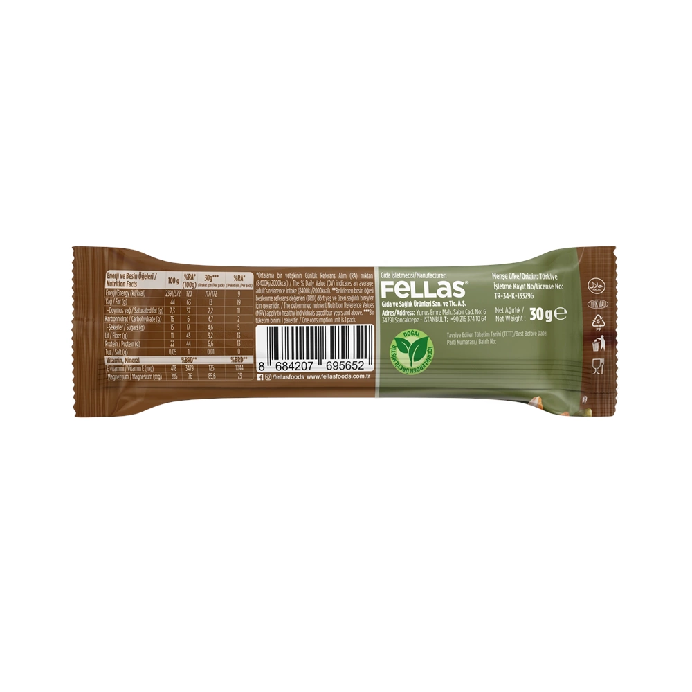 FELLAS DÖRT TOHUMLU KURUYEMİŞ BAR 30 G