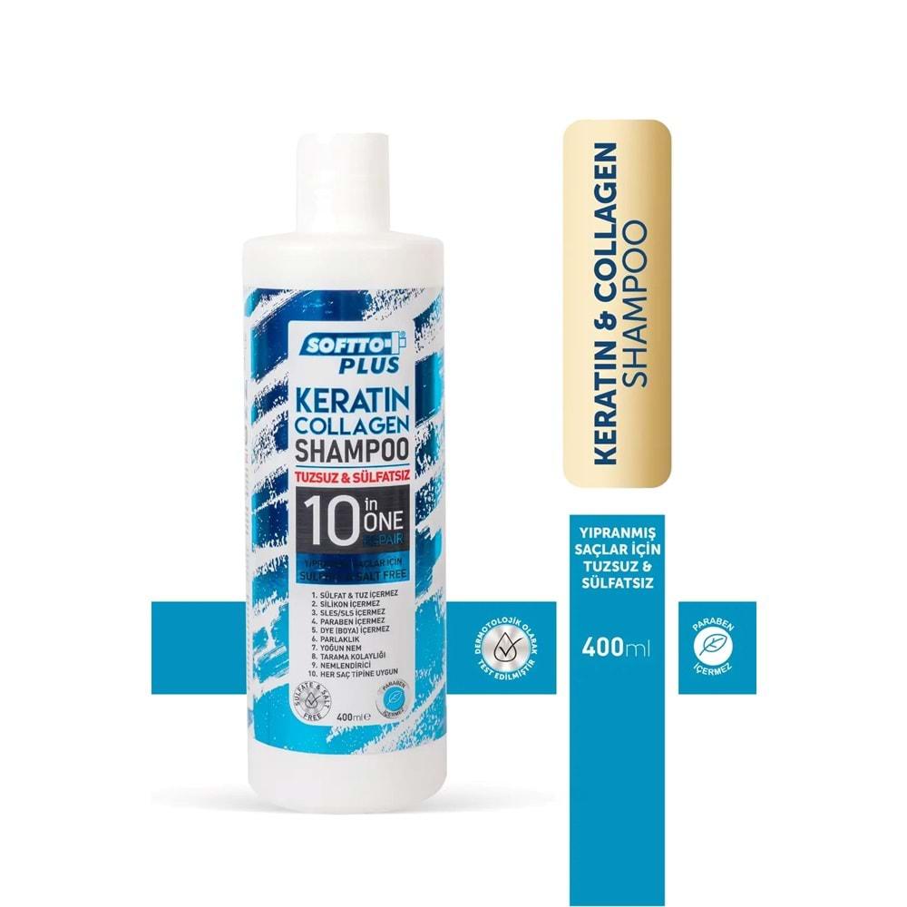 SOFTTO PLUS KERATİN & COLLAGEN TUZSUZ ŞAMPUAN 400 ML