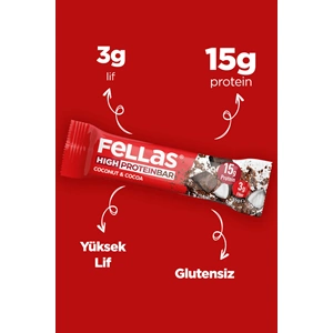 FELLAS YÜKSEK PROTEİN BAR - HİNDİSTAN CEVİZİ VE KAKAO 45 G