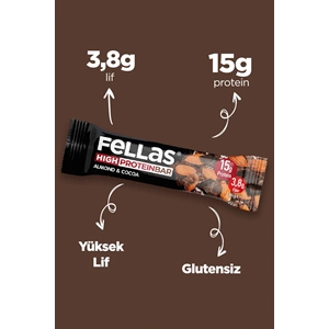FELLAS YÜKSEK PROTEİN BAR - BADEM VE KAKAO 45 G