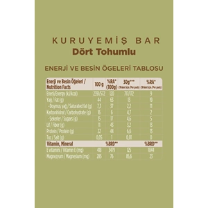FELLAS DÖRT TOHUMLU KURUYEMİŞ BAR 30 G