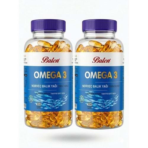 BALEN OMEGA 3 NORVEÇ BALIK YAĞI (TRİGLİSERİD) YUMŞAK KAPSÜL 1380 MG *200 2 ADET