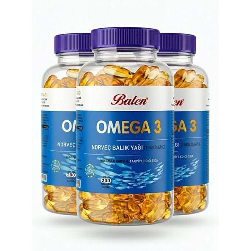BALEN OMEGA 3 NORVEÇ BALIK YAĞI (TRİGLİSERİD) YUMŞAK KAPSÜL 1380 MG *200 3 ADET