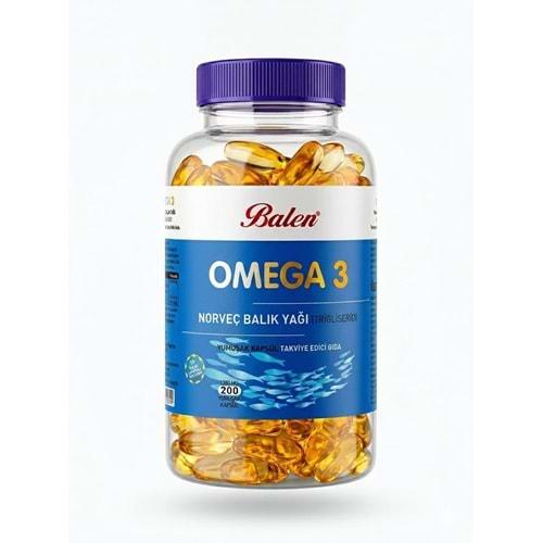 BALEN OMEGA 3 NORVEÇ BALIK YAĞI (TRİGLİSERİD) YUMŞAK KAPSÜL 1380 MG *200