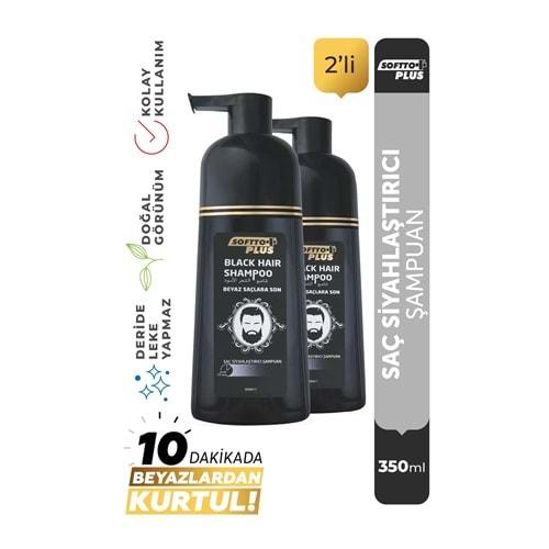 SOFTTO PLUS BLACK HAIR SHAMPOO 350 ML 2 Lİ