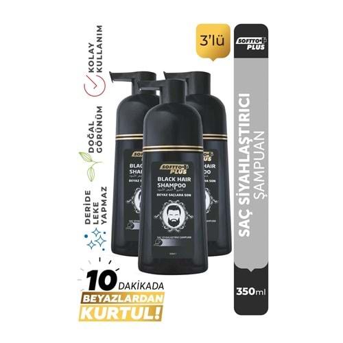 SOFTTO PLUS BLACK HAIR SHAMPOO 350 ML 3 LÜ